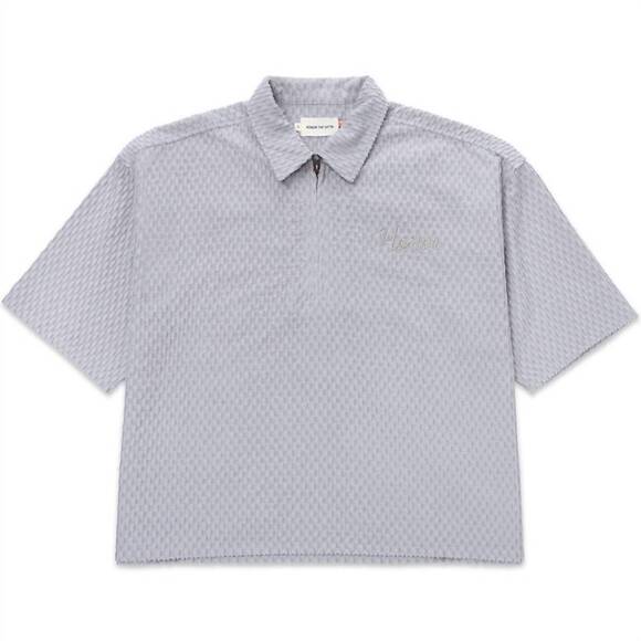 NEW HONOR THE GIFT textured knit quarter zip top in grey